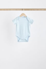 Blue 7 Pack Bear Short Sleeve Baby Bodysuits - Image 4 of 14