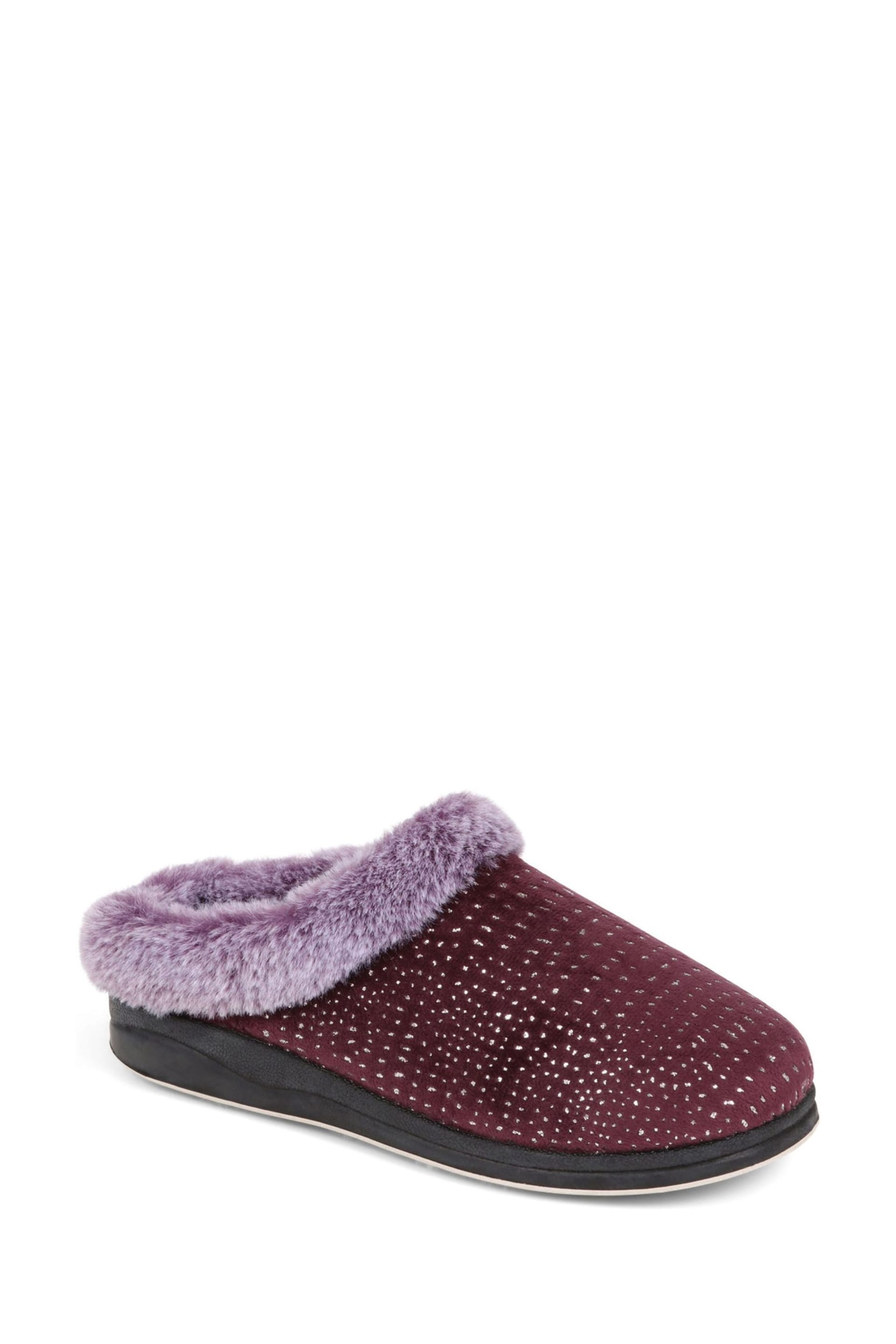 Pavers Purple Patterned Full Slippers - Image 2 of 5
