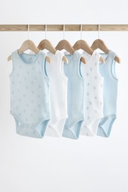 Blue Bear Print Baby Vests 5 Pack - Image 1 of 12