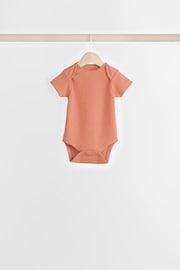 Muted Browns Short Sleeve 100% Cotton Bodysuits 5 Pack - Image 3 of 11