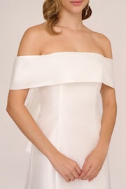 Adrianna Papell Mikado Bow Short White Dress - Image 4 of 7