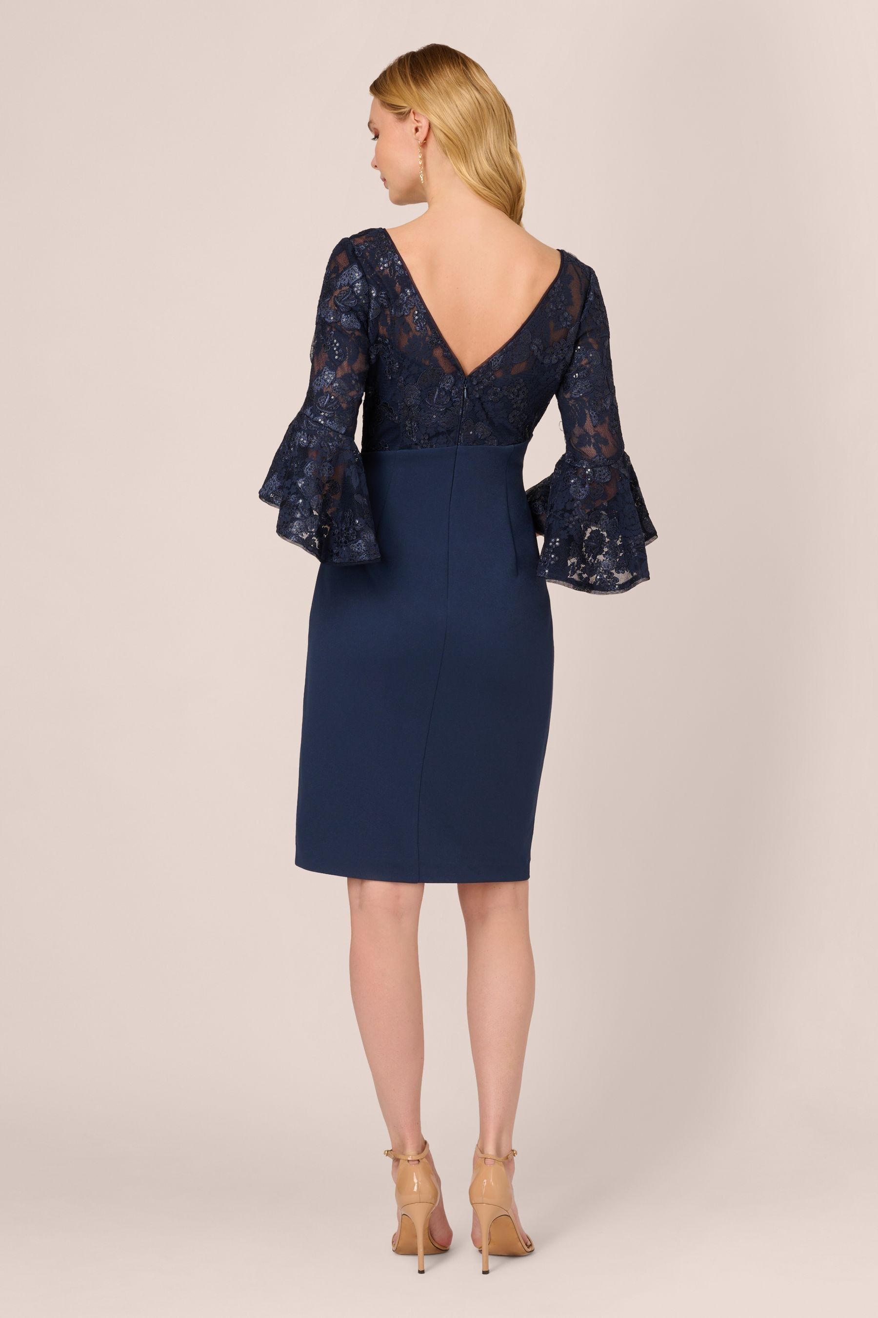 Buy Adrianna Papell Blue Floral Lace Combo Dress from Next Canada