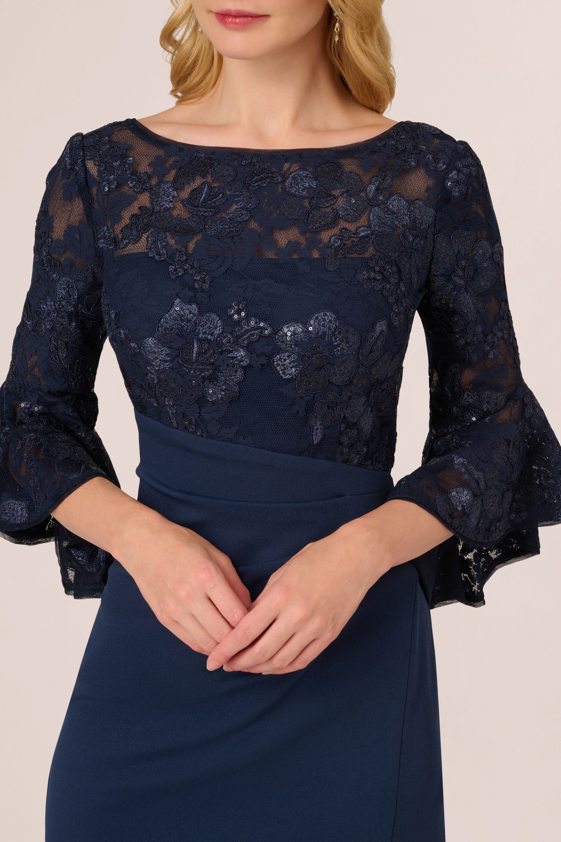 Adrianna papell navy lace dress hot sale