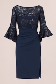 Adrianna Papell Blue Floral Lace Combo Dress - Image 6 of 7