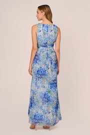 Adrianna Papell Blue Long Printed Gown - Image 2 of 7