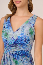 Adrianna Papell Blue Long Printed Gown - Image 5 of 7