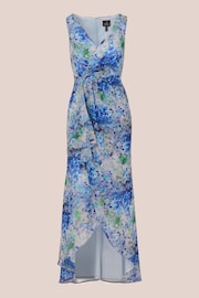 Adrianna Papell Blue Long Printed Gown - Image 6 of 7