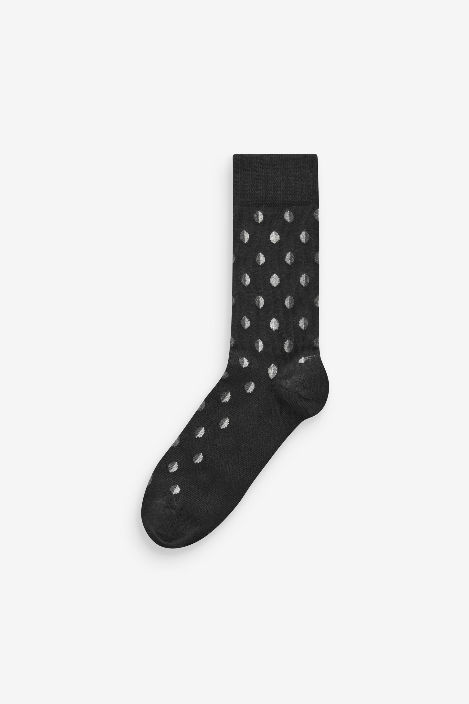 Black/Grey Pattern 7 Pack Mens Cotton Rich Socks - Image 2 of 10