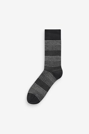 Black/Grey Pattern 7 Pack Mens Cotton Rich Socks - Image 5 of 10