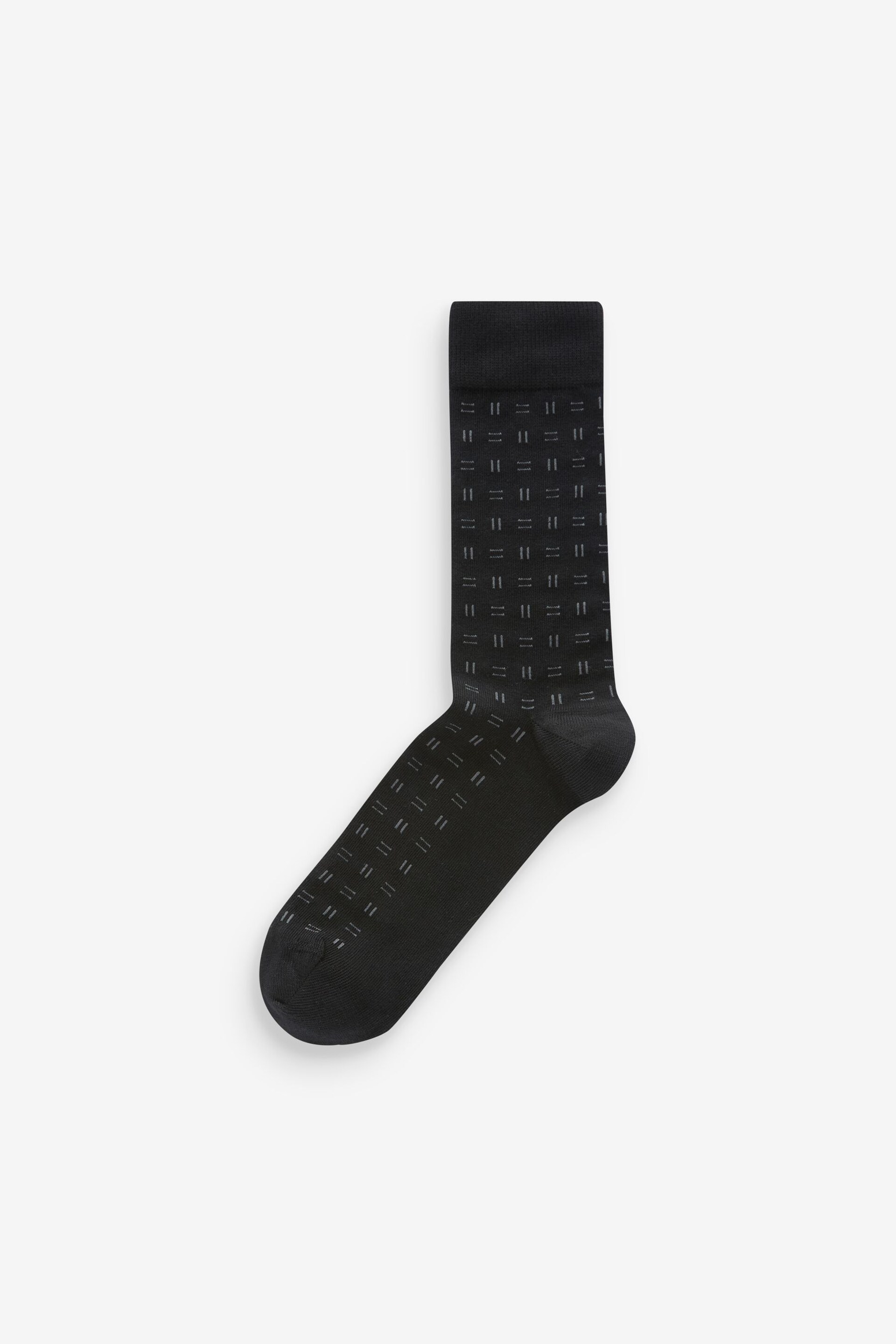 Navy Blue/Black Pattern Smart Socks 8 Pack - Image 10 of 10