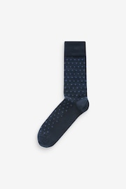 Navy Blue/Black Pattern Smart Socks 8 Pack - Image 3 of 10