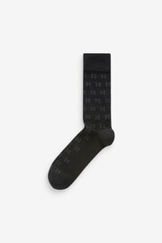 Navy Blue/Black Pattern Smart Socks 8 Pack - Image 4 of 10