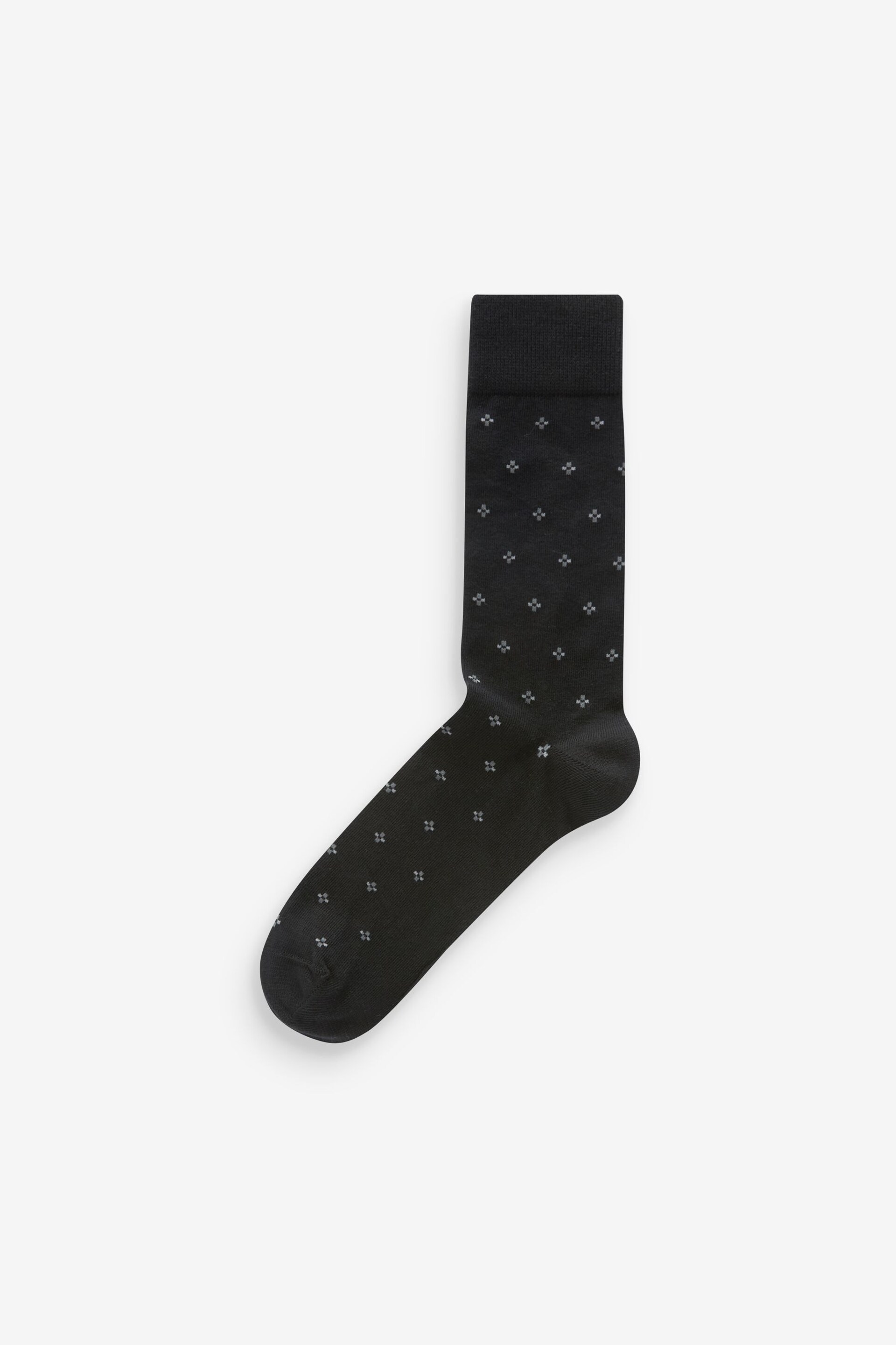 Navy Blue/Black Pattern Smart Socks 8 Pack - Image 6 of 10