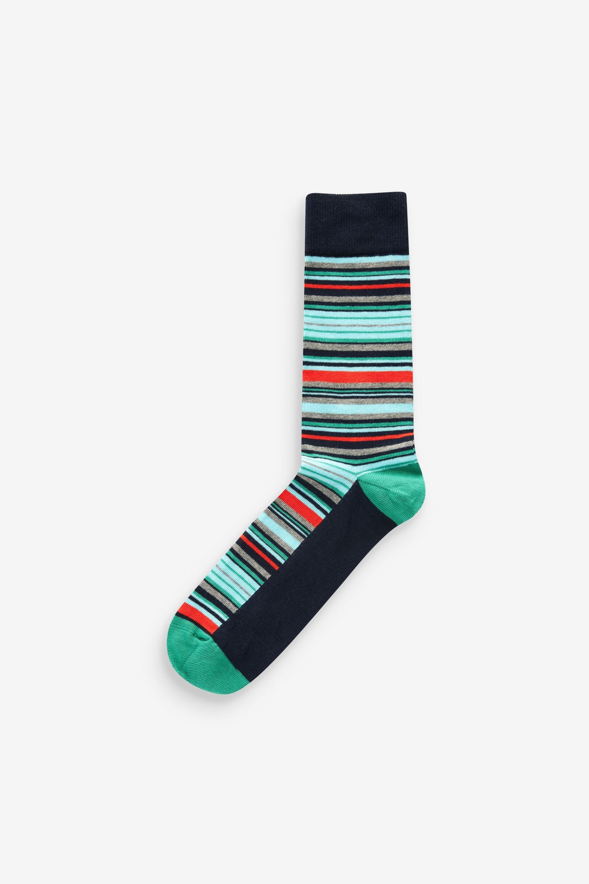 Bright Geo/Stripe Pattern Socks 8 Pack - Image 9 of 10