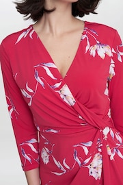 Gina Bacconi Red Darcy Jersey Wrap Dress - Image 4 of 5