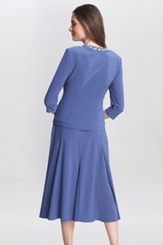 Gina Bacconi Blue Delores Jersey Midi A-Line Jacket Dress - Image 2 of 7