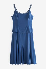 Gina Bacconi Blue Delores Jersey Midi A-Line Jacket Dress - Image 7 of 7