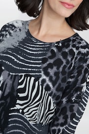 Gina Bacconi Grey Riley Animal Print Jumper With Diamantes - Image 5 of 6