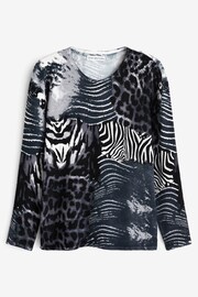 Gina Bacconi Grey Riley Animal Print Jumper With Diamantes - Image 6 of 6