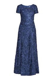 Gina Bacconi Blue Nancy Dress With Rosette Sequin Detail - Image 5 of 5