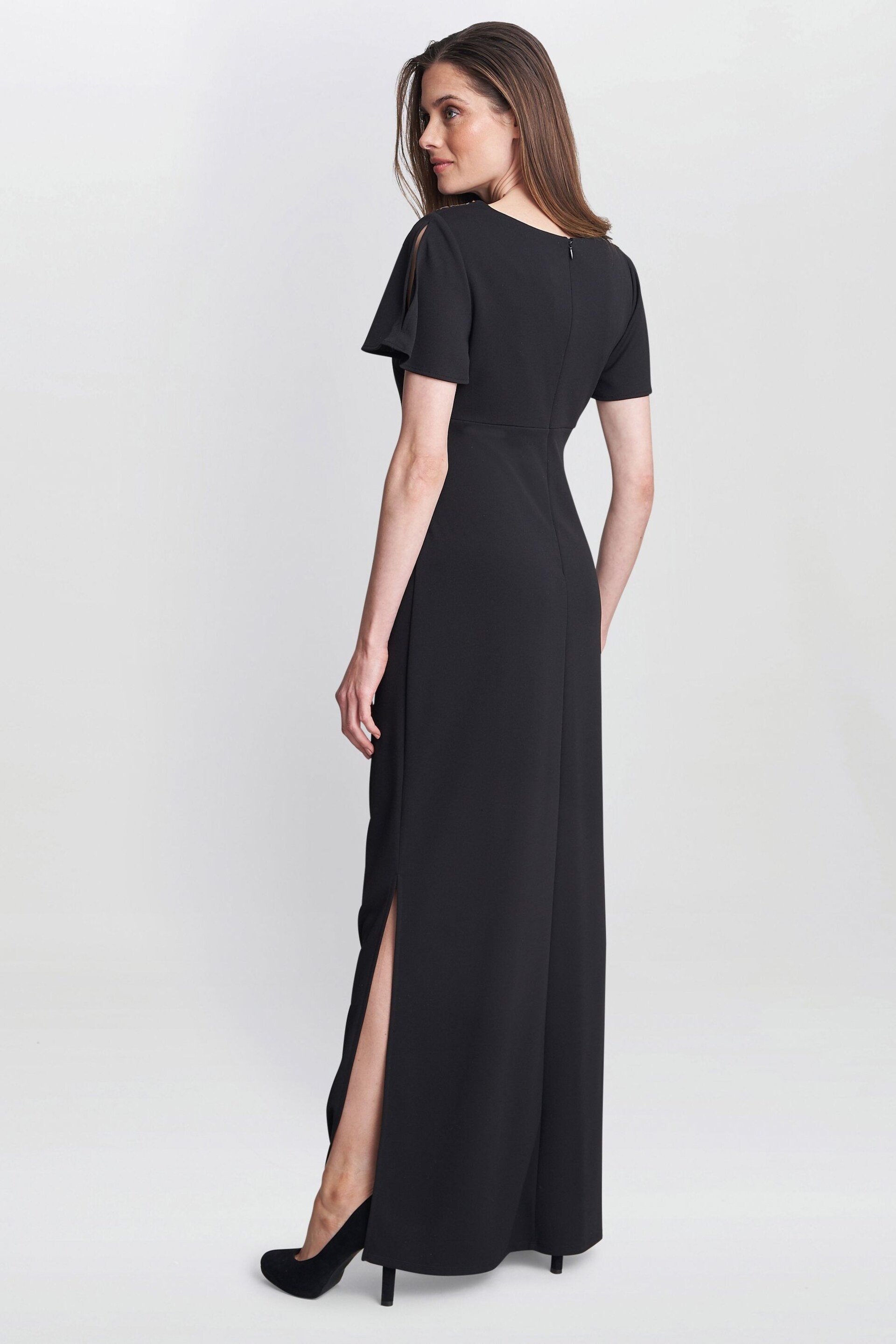Gina Bacconi Betsy Maxi Black Dress With Keyhole Neck - Image 2 of 6