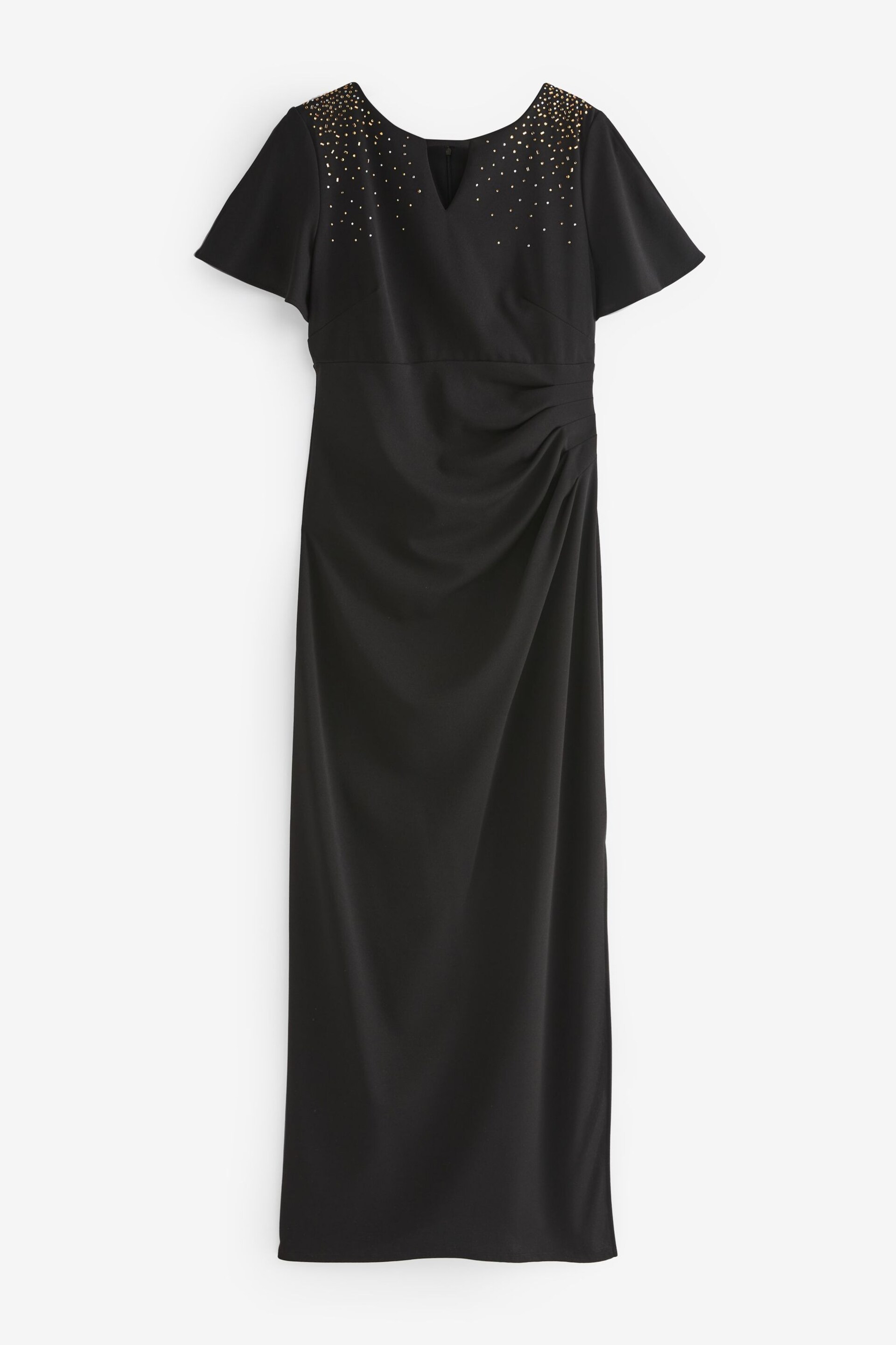 Gina Bacconi Betsy Maxi Black Dress With Keyhole Neck - Image 6 of 6