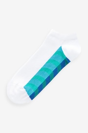 White/Bright Wave 5 Pack Pattern Footbed Trainers Socks - Image 5 of 7