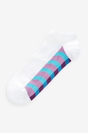 White/Bright Wave 5 Pack Pattern Footbed Trainers Socks - Image 6 of 7