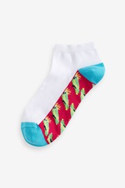 White/Bright Birds 5 Pack Pattern Footbed Trainers Socks - Image 5 of 7