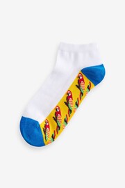 White/Bright Birds 5 Pack Pattern Footbed Trainers Socks - Image 6 of 7