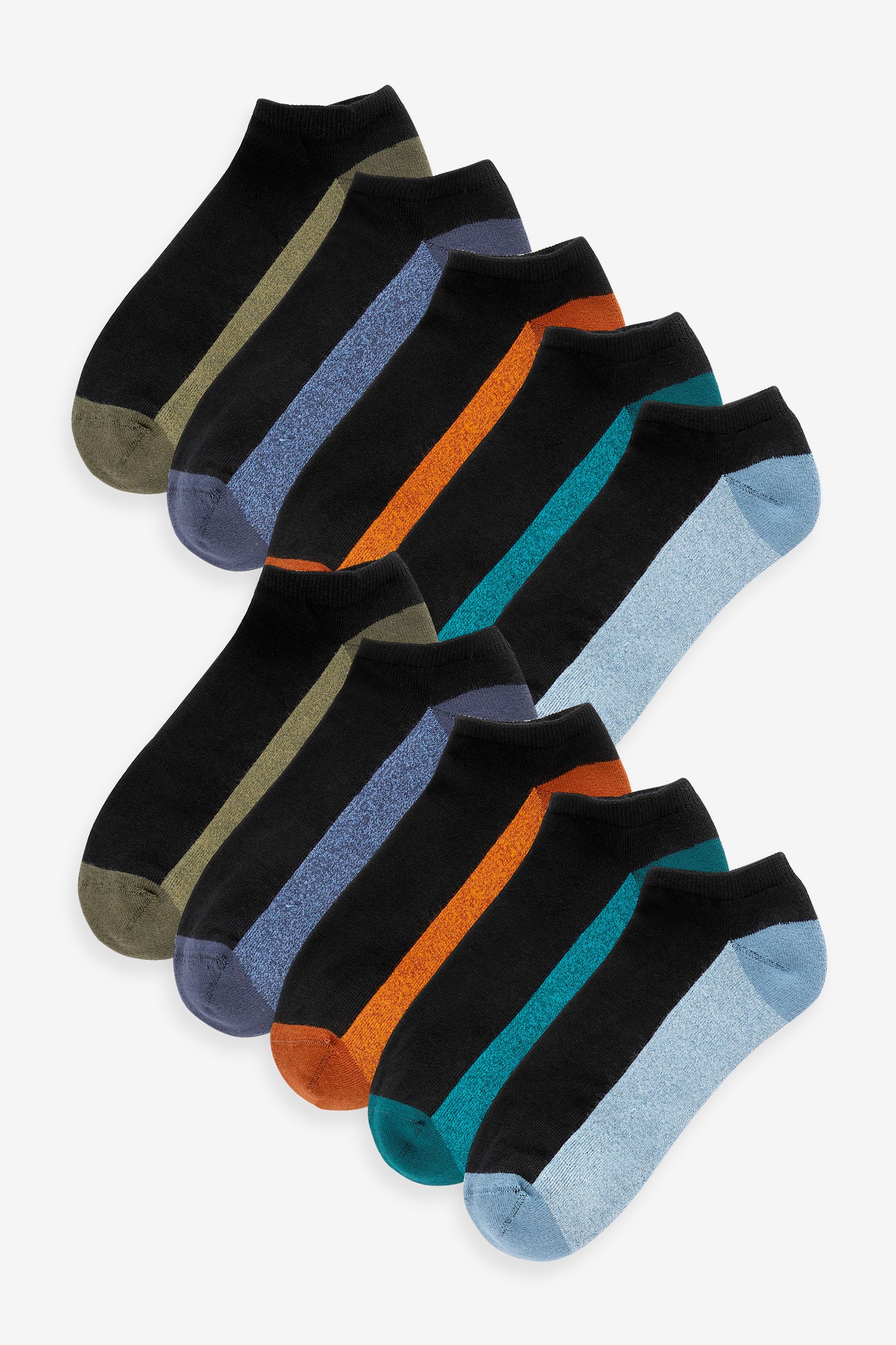 Buy Black Bright 10 Pack Cushioned Trainers Socks from Next Luxembourg