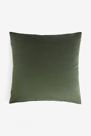 Dark Green 50 x 50cm Matte Velvet Contrast Pipe Cushion - Image 3 of 5