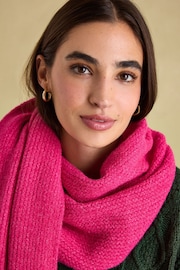 Joules Caversham Bright Pink Knitted Scarf - Image 2 of 5