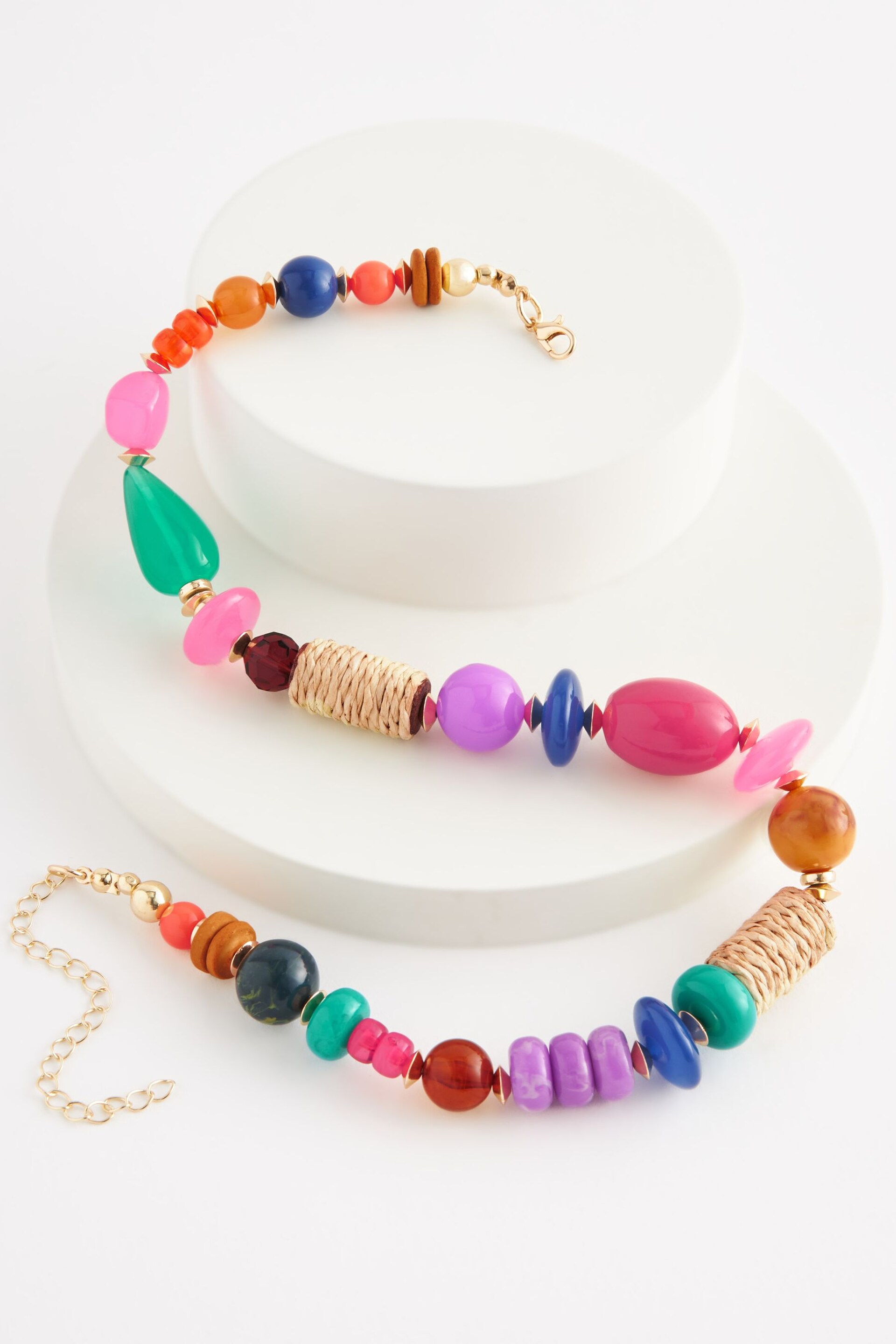 Multi Colour Beaded Wrap Necklace - Image 3 of 4