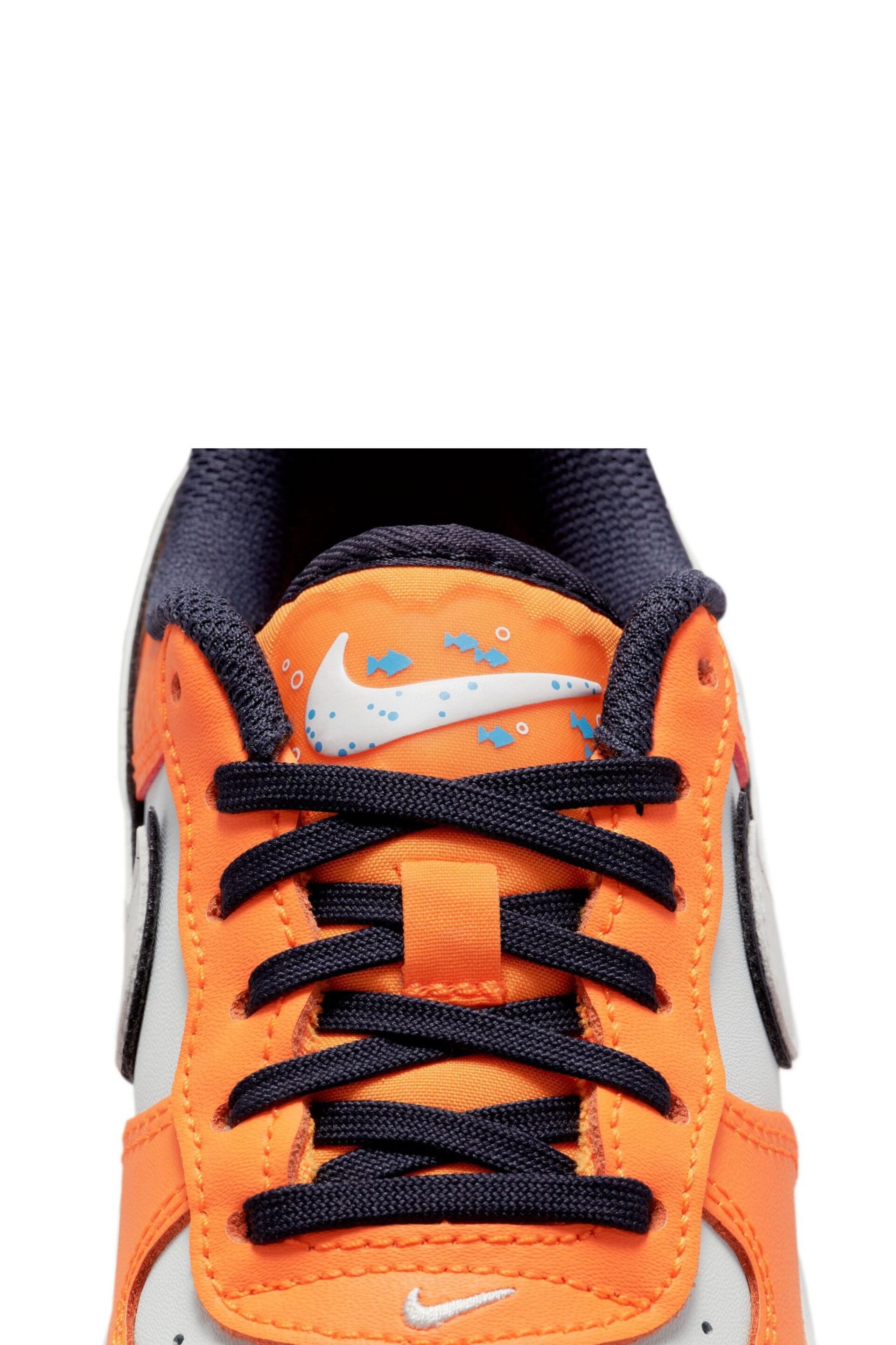 Nike Orange Force 1 Low Junior Trainers - Image 10 of 11