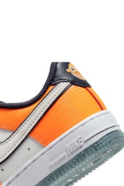 Nike Orange Force 1 Low Junior Trainers - Image 11 of 11