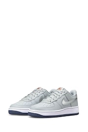 Nike Grey/Black Air Force 1 Youth Trainers - Image 3 of 9