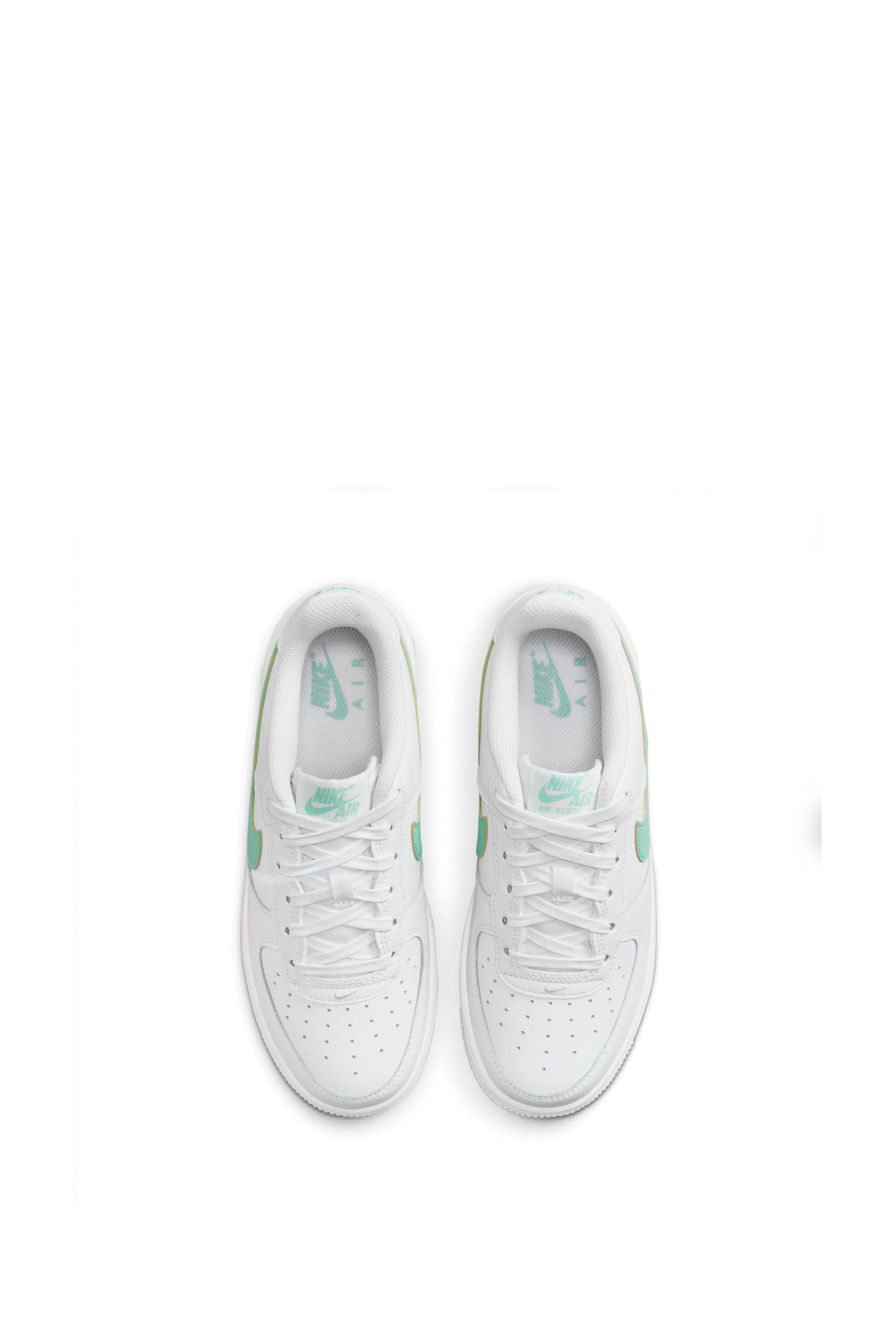 Buy Nike White Green Air Force 1 Youth Trainers from the Next UK online shop