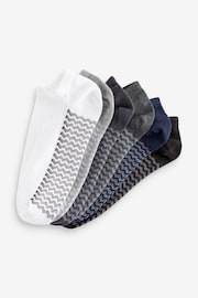 White/Grey/Black Zig Zag 6 Pack Trainer Socks - Image 8 of 9