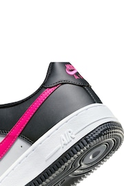 Nike Grey/Pink/White Air Force 1 Youth Trainers - Image 8 of 10