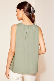 Friends Like These Khaki Green Swing Shell Vest Top with Linen - Image 4 of 4