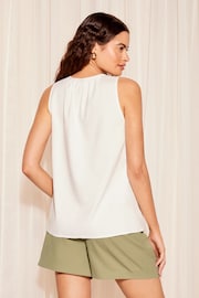 Friends Like These White Swing Shell Vest Top with Linen - Image 4 of 4