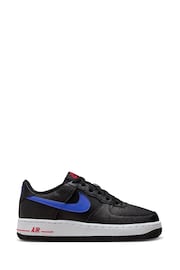 Nike Black/Grey Air Force 1 Next Nature Youth Trainers - Image 1 of 9
