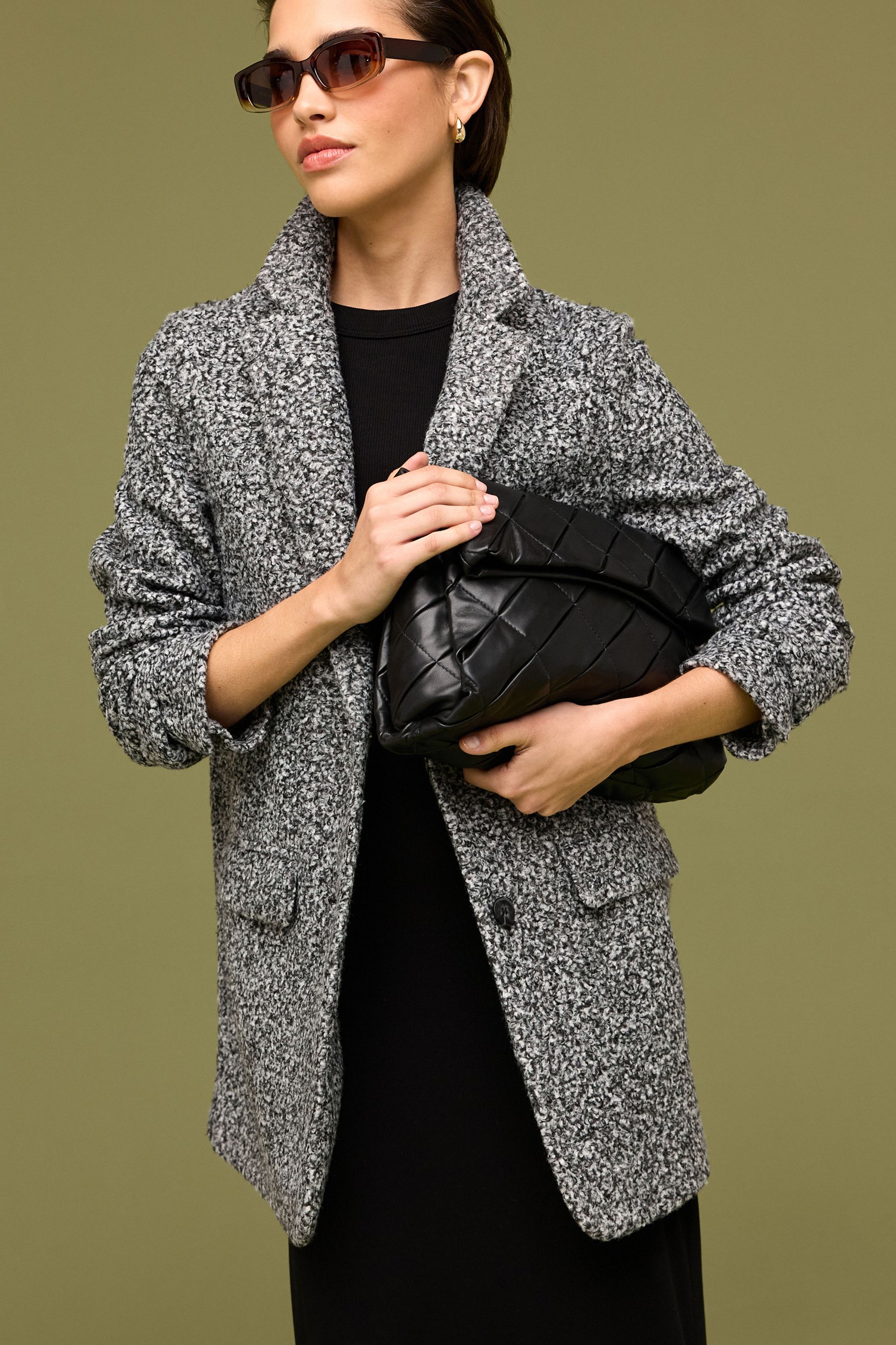 Buy Black White Tailored Coatigan from Next Luxembourg