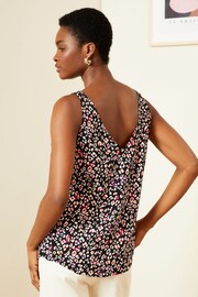 Love & Roses Black V Neck V Back Woven Vest - Image 2 of 4