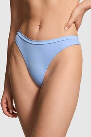 Victoria's Secret PINK Harbor Blue Thong Seamless Lace Back Knickers - Image 1 of 3