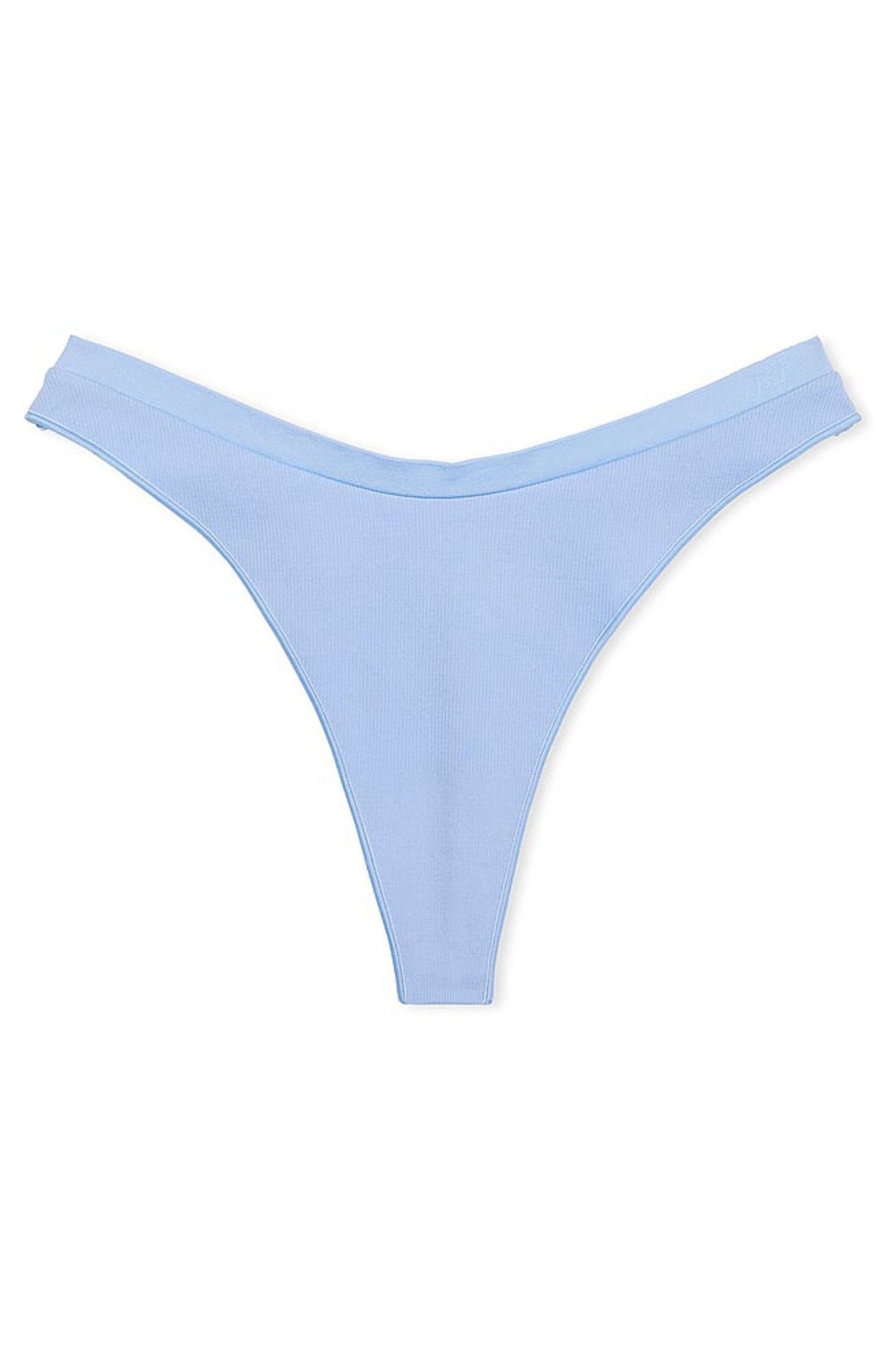 Victoria's Secret PINK Harbor Blue Thong Seamless Lace Back Knickers - Image 3 of 3