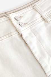 Ecru White Double Button Denim Shorts - Image 7 of 7