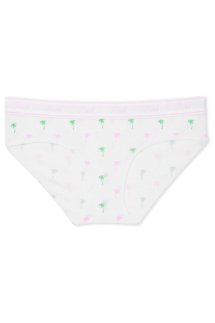 Victoria's Secret PINK Optic White Palm Print Hipster Cotton Logo Knickers - Image 3 of 3