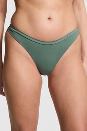 Victoria's Secret PINK Forest Green Thong Seamless Lace Back Knickers - Image 1 of 3